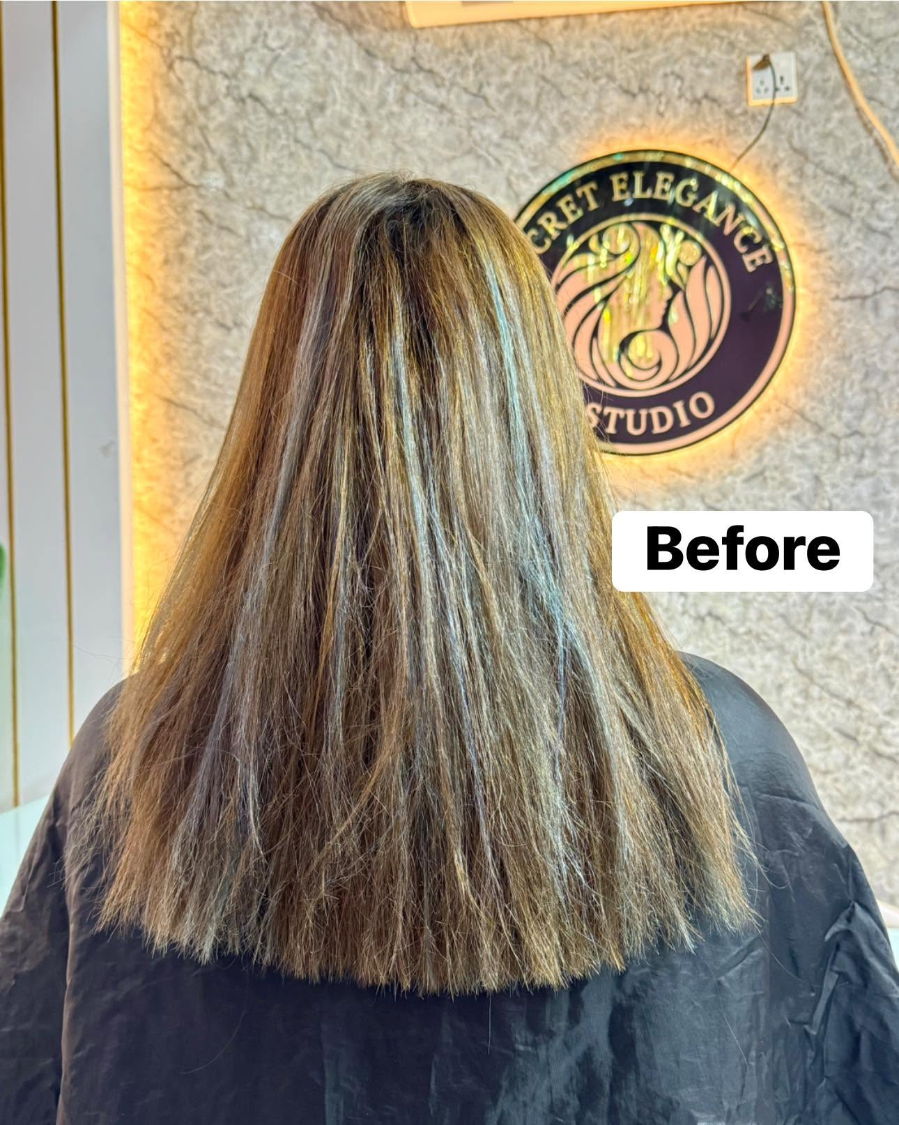 Hair straight transformation before